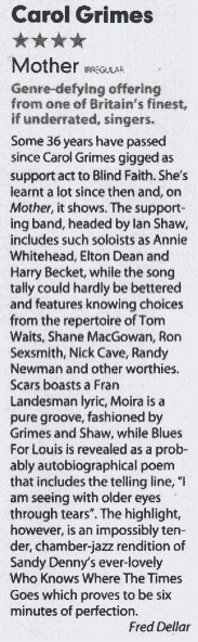 Carol Grimes MOJO review
