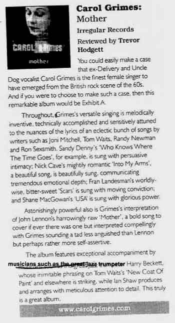 carol grimes songbook review