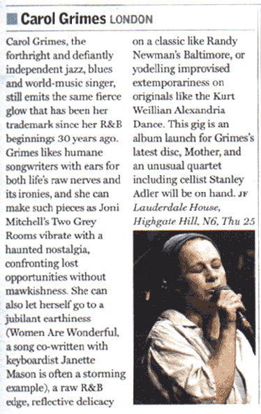 carol grimes tge guardian review